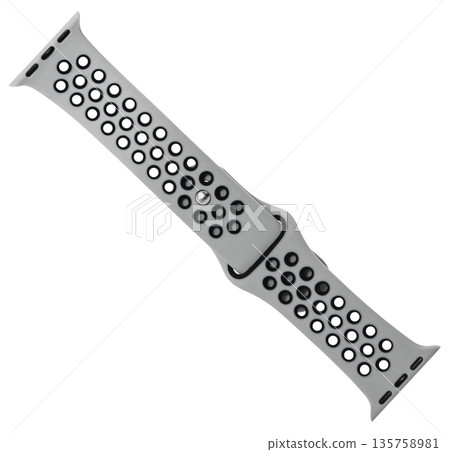 silicone strap for smart watches, on a white background in isolation, collage 135758981
