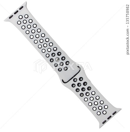 silicone strap for smart watches, on a white background in isolation, collage 135758982