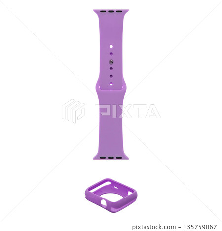 silicone strap for smart watches, on a white background in isolation silicone strap for smart watches, on a white background in isolation 135759067