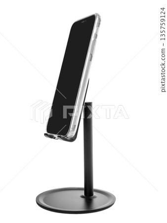 Car holder for a phone with a phone, isolated on a white background 135759124