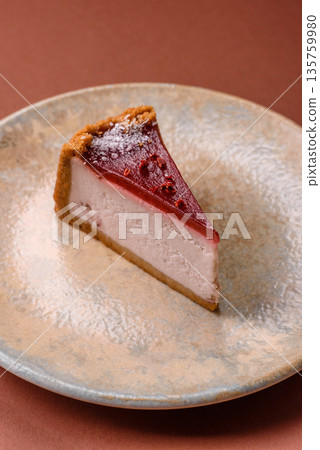 Strawberry cheesecake, a slice of sweet pie, a classic cheesecake dessert. Strawberry cheesecake Strawberry cheesecake, a slice of sweet pie, a classic cheesecake dessert. Strawberry cheesecake 135759980