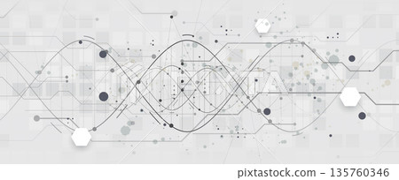 Futuristic DNA visualisation strands, genetic neural web Futuristic DNA visualisation strands, genetic neural web 135760346