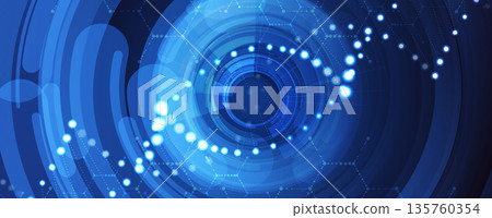 Futuristic DNA visualisation strands, genetic neural web Futuristic DNA visualisation strands, genetic neural web 135760354