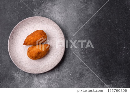Chicken Kyiv cutlet with buttery filling, a lunch of chicken breast meat. Chicken Kyiv Chicken Kyiv cutlet with buttery filling, a lunch of chicken breast meat. Chicken Kyiv 135760806