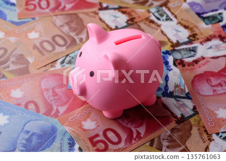 A piggy bank as a concept for storing, accumulating, and saving financial resources A piggy bank as a concept for storing, accumulating, and saving financial resources 135761063