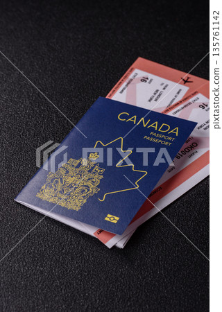 Canada passport, Canadian visa for international travel and vacation. Canadian passport 135761142