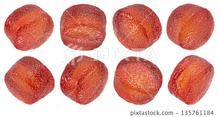 Red jelly candies isolated on white background with clipping path, full depth of field 135761184