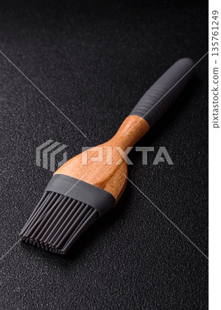 Brush, silicone kitchen utensils for cooking and baking at home. Silicone brush 135761249