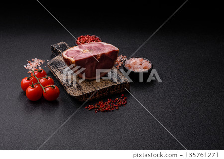 A meat roll made from pork or beef tongue slices with spices. Tongue roll A meat roll made from pork or beef tongue slices with spices. Tongue roll 135761271
