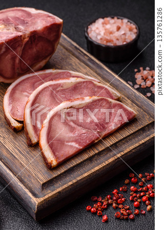A meat roll made from pork or beef tongue slices with spices. Tongue roll A meat roll made from pork or beef tongue slices with spices. Tongue roll 135761286