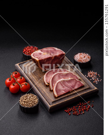 A meat roll made from pork or beef tongue slices with spices. Tongue roll A meat roll made from pork or beef tongue slices with spices. Tongue roll 135761291