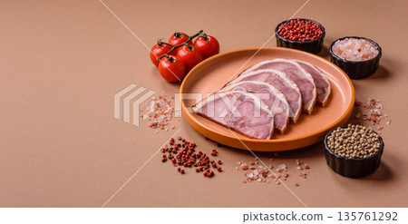 A meat roll made from pork or beef tongue slices with spices. Tongue roll A meat roll made from pork or beef tongue slices with spices. Tongue roll 135761292