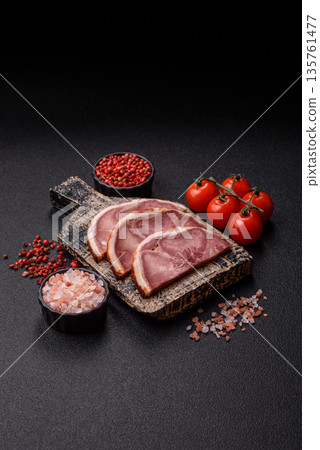A meat roll made from pork or beef tongue slices with spices. Tongue roll A meat roll made from pork or beef tongue slices with spices. Tongue roll 135761477