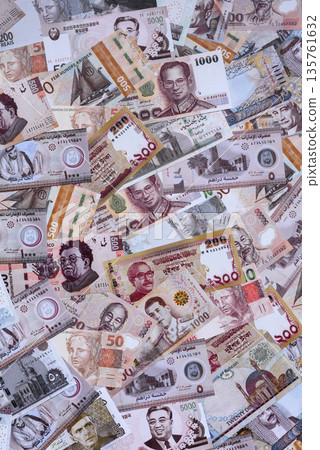 Money background, currency exchange, paper banknotes from different countries. Money cash currency Money background, currency exchange, paper banknotes from different countries. Money cash currency 135761632