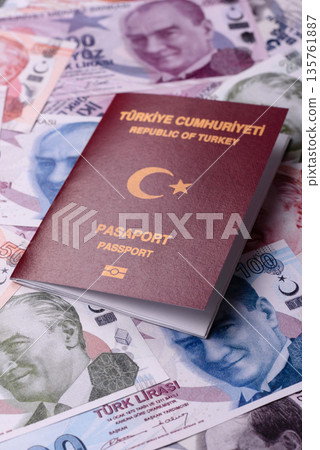 Turkey passport, turkish visa for international travel and vacation. Turkish passport 135761887