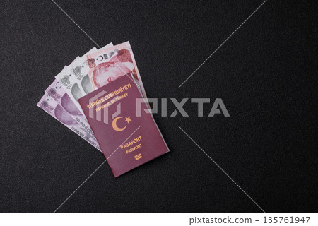 Turkey passport, turkish visa for international travel and vacation. Turkish passport 135761947