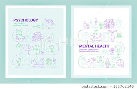 Psychology Line Concept Posters 135762146