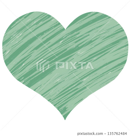 Colorful hand-drawn heart | Green, heart, icon 135762484