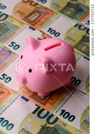 A piggy bank as a concept for storing, accumulating, and saving financial resources. A piggy bank 135762518