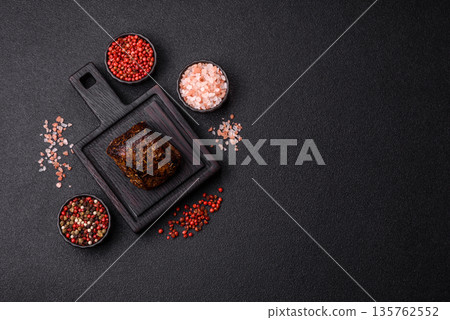 Grilled or barbecued beef steak, a fillet of meat cooked for dinner. Beef steak Grilled or barbecued beef steak, a fillet of meat cooked for dinner. Beef steak 135762552