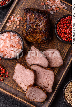 Grilled or barbecued beef steak, a fillet of meat cooked for dinner. Beef steak Grilled or barbecued beef steak, a fillet of meat cooked for dinner. Beef steak 135762577
