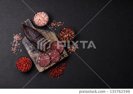 Black blood pudding, grilled pork sausage cooked for dinner. Blood pudding Black blood pudding, grilled pork sausage cooked for dinner. Blood pudding 135762599