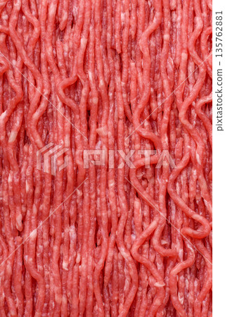 Raw ground beef or pork for burgers or meatballs with salt and spices. Raw ground beef Raw ground beef or pork for burgers or meatballs with salt and spices. Raw ground beef 135762881