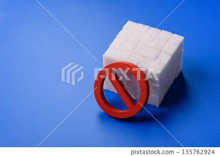 The sugar ban sign as a concept to stop the problem of diabetes, a call to diet. The sugar ban sign The sugar ban sign as a concept to stop the problem of diabetes, a call to diet. The sugar ban sign 135762924