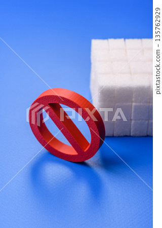 The sugar ban sign as a concept to stop the problem of diabetes, a call to diet. The sugar ban sign The sugar ban sign as a concept to stop the problem of diabetes, a call to diet. The sugar ban sign 135762929