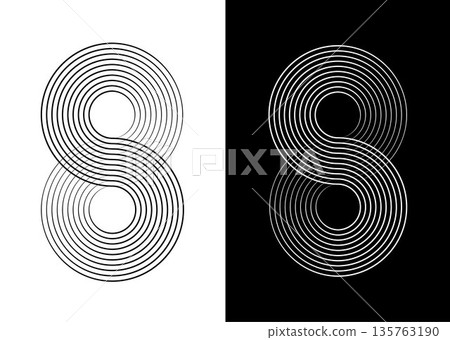 Speed lines in circle form. Radial speed Lines in Circle Form. White thick halftone dotted speed lines. Technology round Logo. Vector 135763190