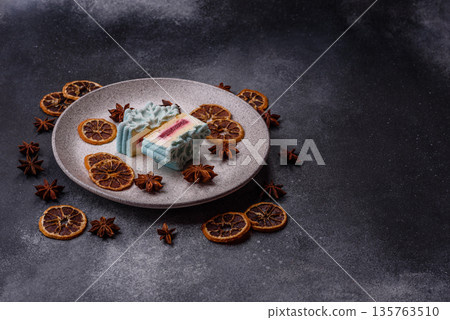 Christmas mochi, mooncake, or cheesecake shaped like a snowflake. Christmas mochi or cheesecake Christmas mochi, mooncake, or cheesecake shaped like a snowflake. Christmas mochi or cheesecake 135763510