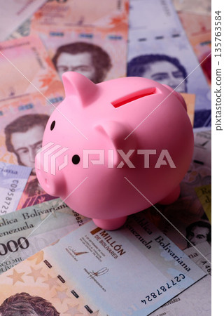 A piggy bank as a concept for storing, accumulating, and saving financial resources. A piggy bank A piggy bank as a concept for storing, accumulating, and saving financial resources. A piggy bank 135763584