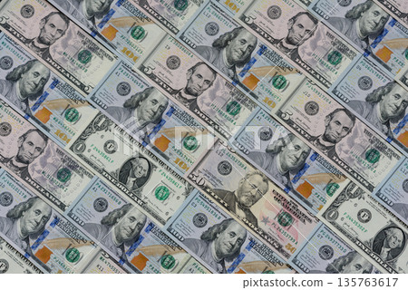 Cash, US dollar currency, financial and business flows. US dollar cash 135763617