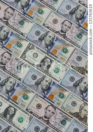 Cash, US dollar currency, financial and business flows. US dollar cash 135763619