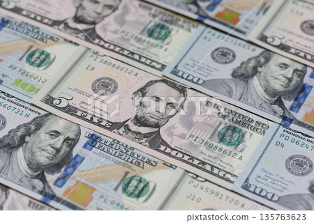 Cash, US dollar currency, financial and business flows. US dollar cash 135763623
