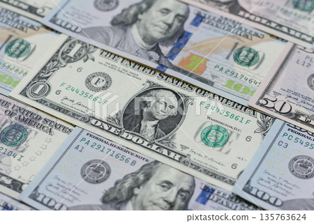 Cash, US dollar currency, financial and business flows. US dollar cash 135763624
