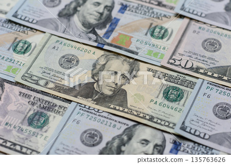Cash, US dollar currency, financial and business flows. US dollar cash 135763626