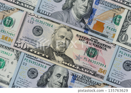 Cash, US dollar currency, financial and business flows. US dollar cash 135763629