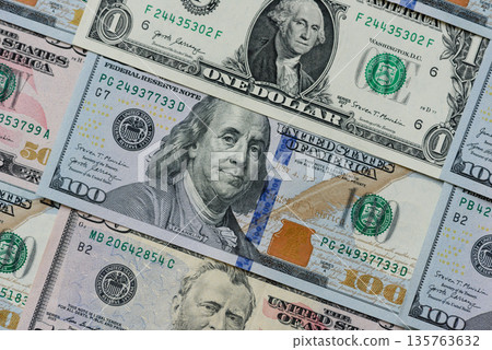 Cash, US dollar currency, financial and business flows. US dollar cash 135763632