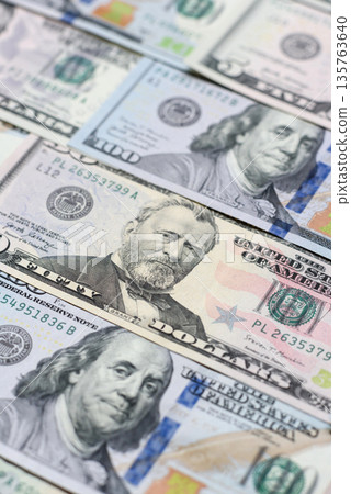 Cash, US dollar currency, financial and business flows. US dollar cash 135763640