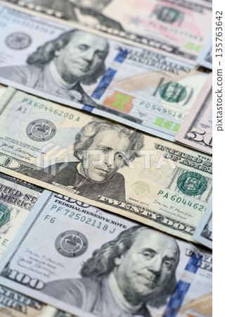 Cash, US dollar currency, financial and business flows. US dollar cash 135763642