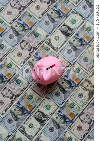 A piggy bank as a concept for storing, accumulating, and saving financial resources. A piggy bank 135763653