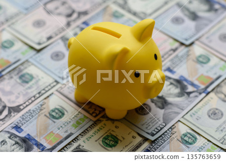 A piggy bank as a concept for storing, accumulating, and saving financial resources. A piggy bank A piggy bank as a concept for storing, accumulating, and saving financial resources. A piggy bank 135763659