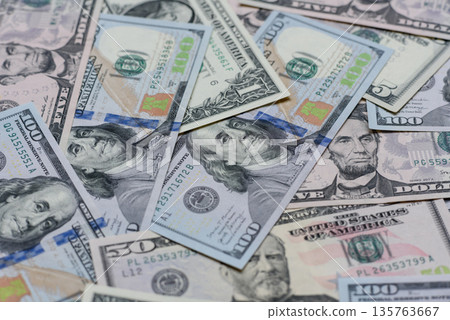 Cash, US dollar currency, financial and business flows. US dollar cash 135763667