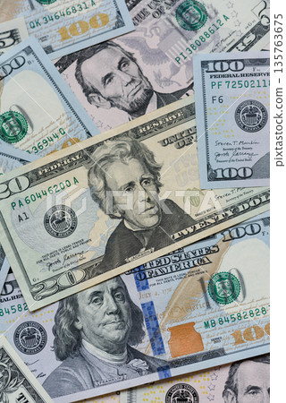 Cash, US dollar currency, financial and business flows. US dollar cash 135763675