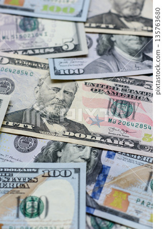 Cash, US dollar currency, financial and business flows. US dollar cash 135763680