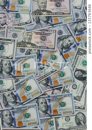 Cash, US dollar currency, financial and business flows. US dollar cash 135763686