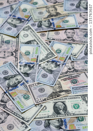 Cash, US dollar currency, financial and business flows. US dollar cash 135763687