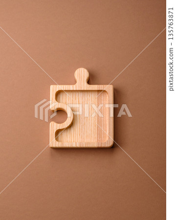 Wooden empty puzzle serving tray, kitchen accessories. A wooden empty puzzle tray Wooden empty puzzle serving tray, kitchen accessories. A wooden empty puzzle tray 135763871