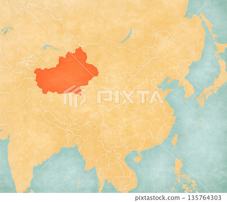 Map of China - Xinjiang Map of China - Xinjiang 135764303